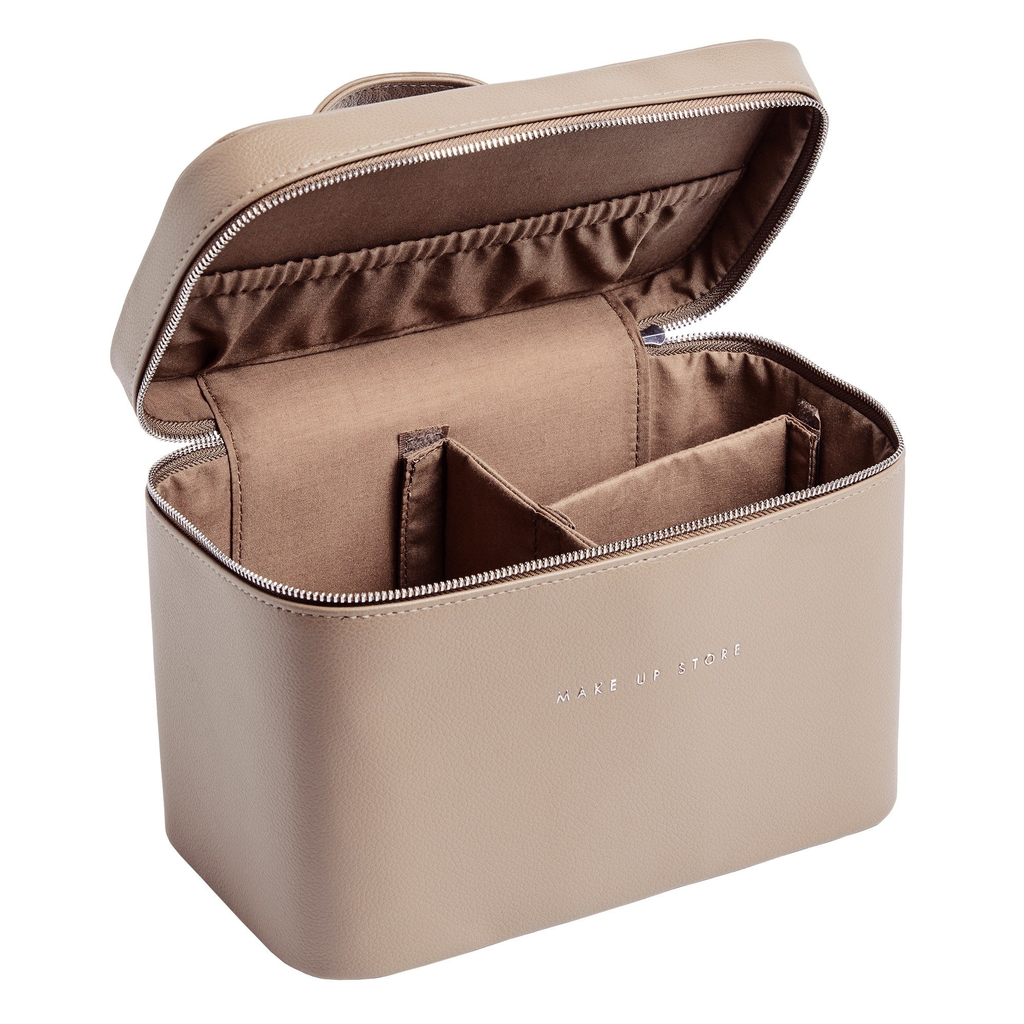 Big organizer toiletry bag - beige PU Leather