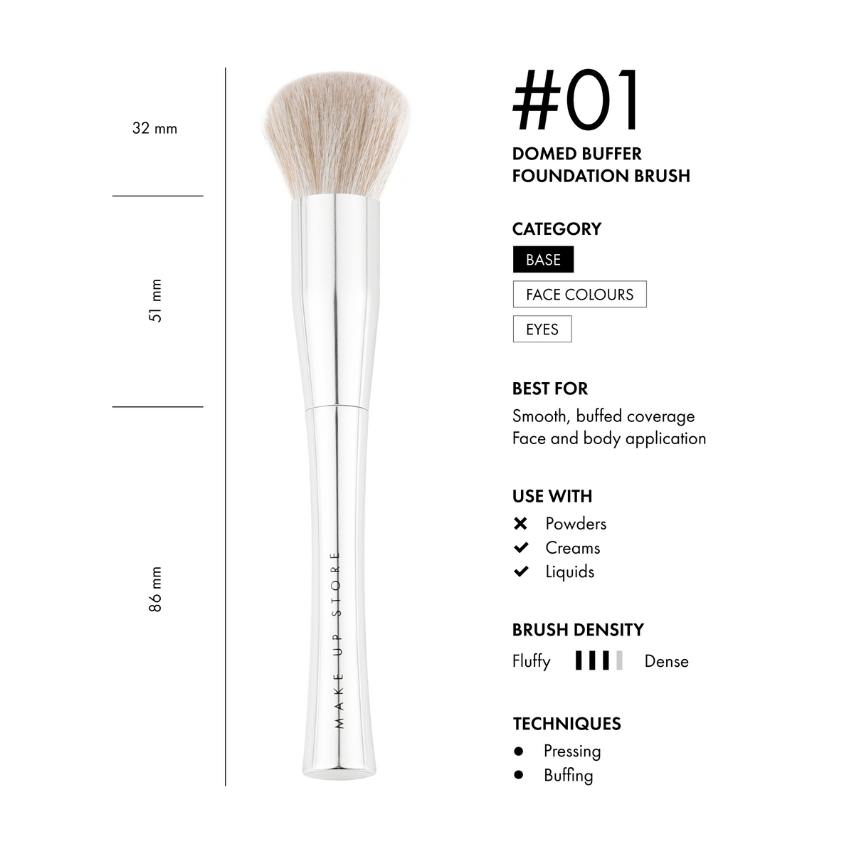 Domed Buffer Foundation Brush #01